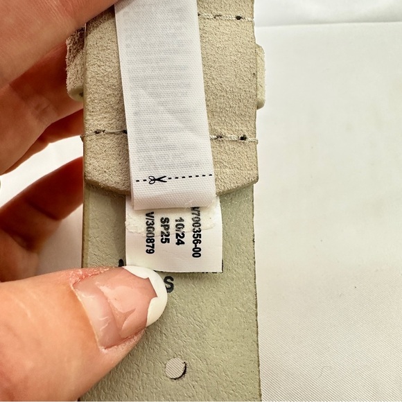 Gap Suede Leather Circle Buckle Belt Sand Beige Quiet Luxury Capsule Sz S - Picture 6 of 11